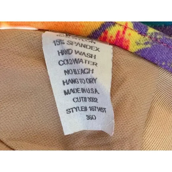 VTG 80s 90s Tropical Floral Boho Wire Bikini Top Multicolor 36D Made in USA - Picture 5 of 7